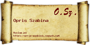 Opris Szabina névjegykártya