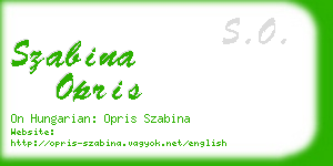 szabina opris business card